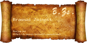 Brassai Zsinett névjegykártya